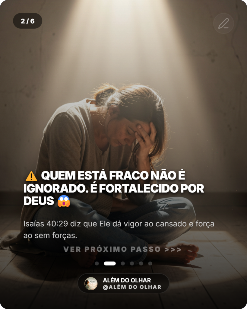 Deus não escolhe os mais fortes. Ele fortalece aqueles que decidem não desistir.